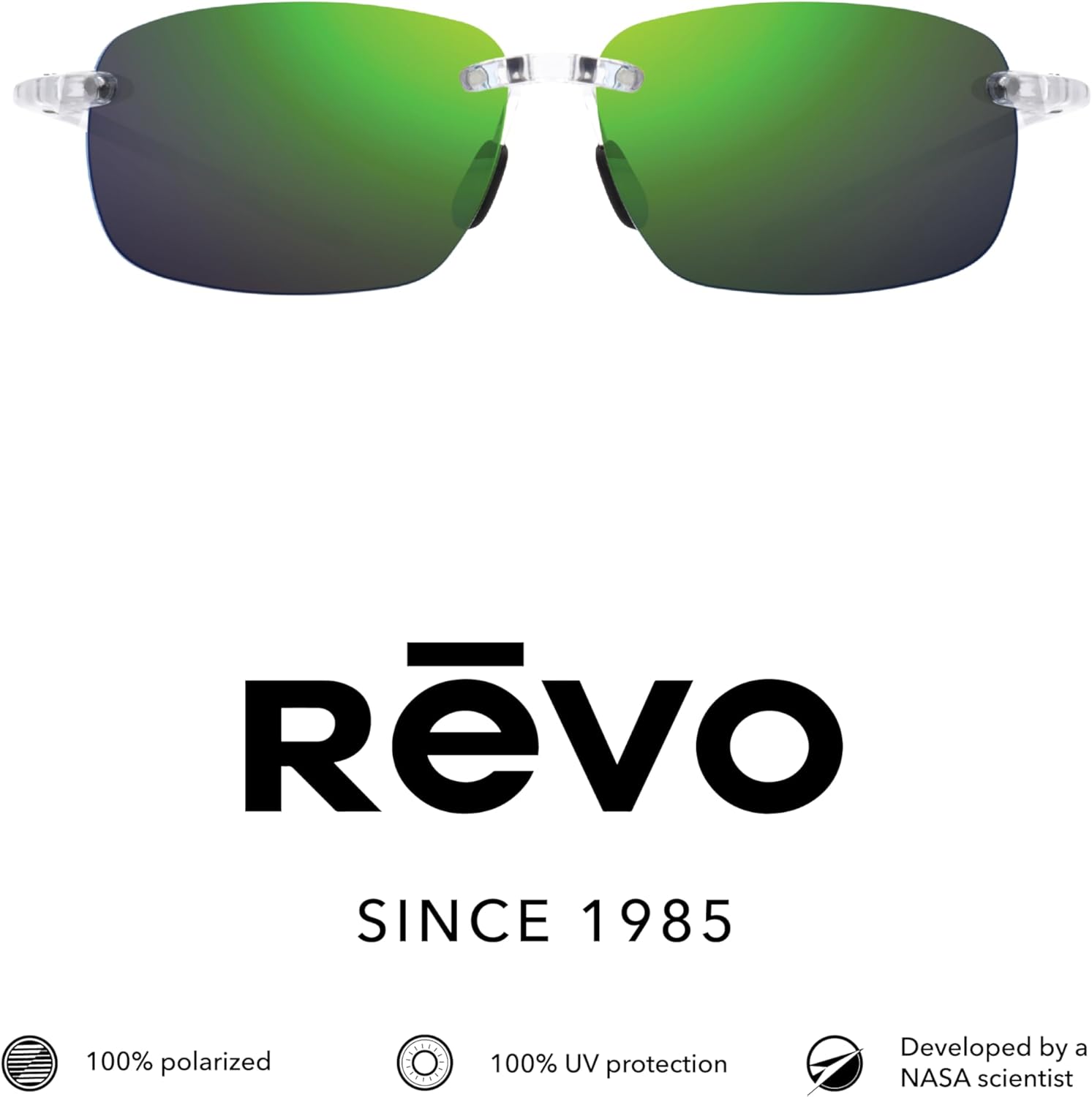 Revo Gafas de sol Descend Pro Lente Polarizada con Marco Rectángulo Sin Rimless