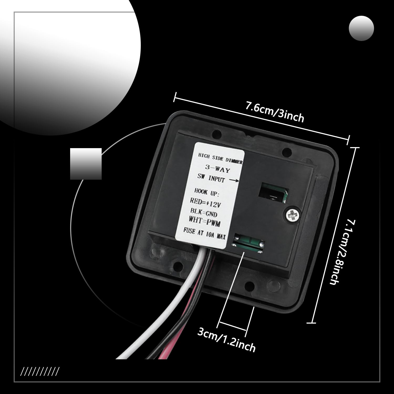 Interruptor de palanca de atenuador de 12 voltios CC, control de atenuador lateral alto para iluminación LED, halógena, incandescente, RV,