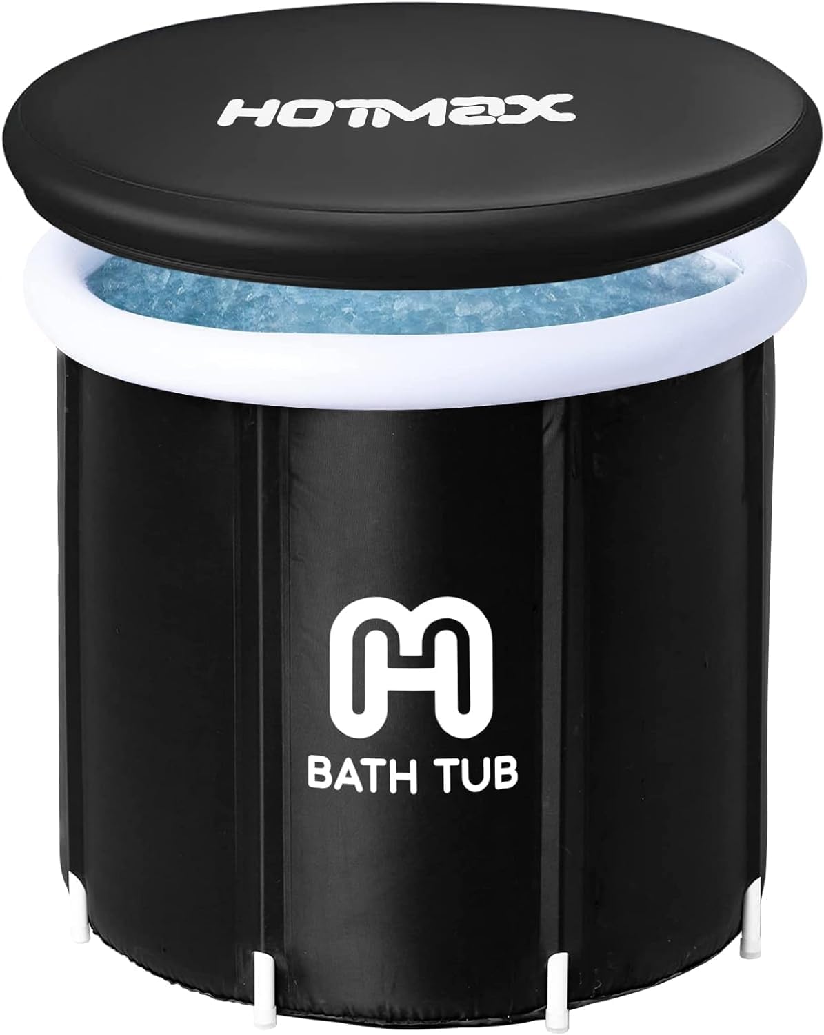 Bañera de hielo plegable portátil para adultos, bañera fría para atletas, tina de hielo de material multicapa, bañera independiente (31.5 x 31.5 x