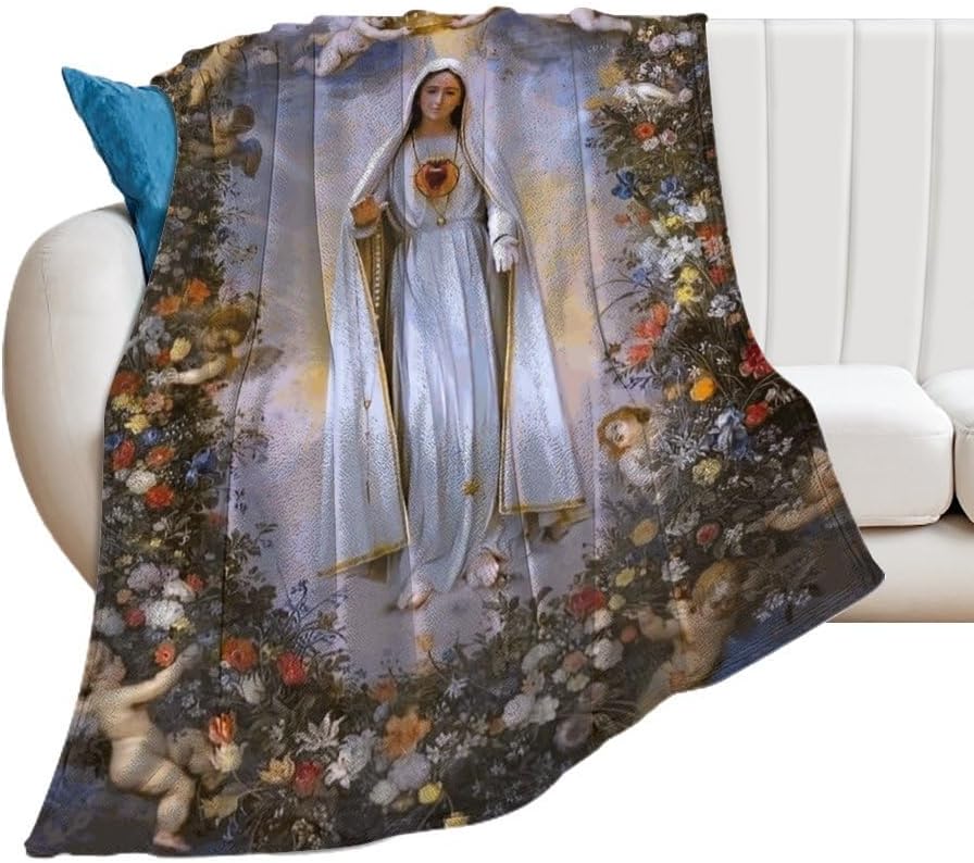 Manta de franela con diseño de Virgen María, Nuestra Señora de Guadalupe, suave y cómoda, regalo de creencias religiosas para cuatro estaciones,