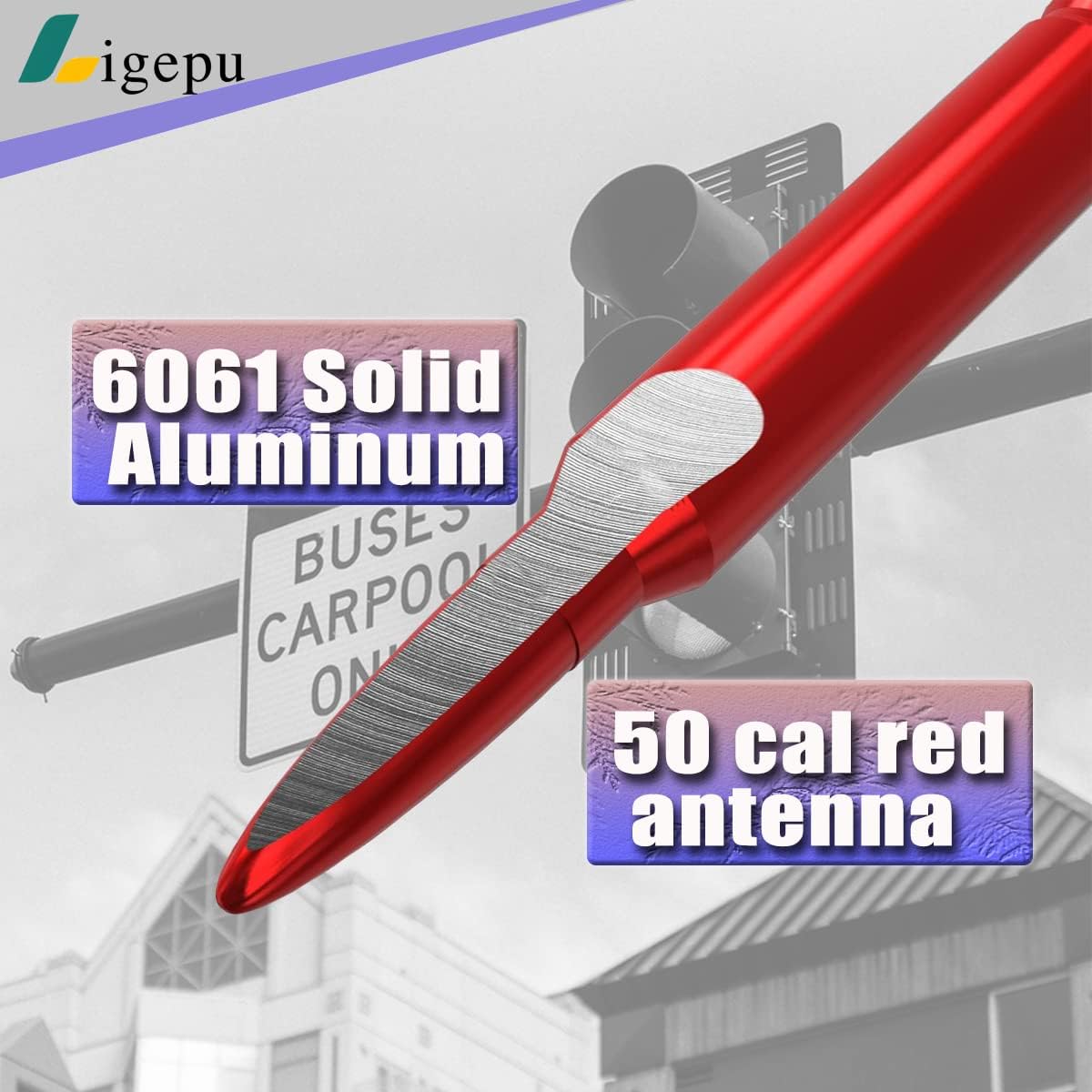 Antena de coche compatible con Jeep Wrangler JK y JL Gladiator y Ford F150 y Dodge RAM – Antena de repuesto para auto, camión, SUV, antena 50 Cal