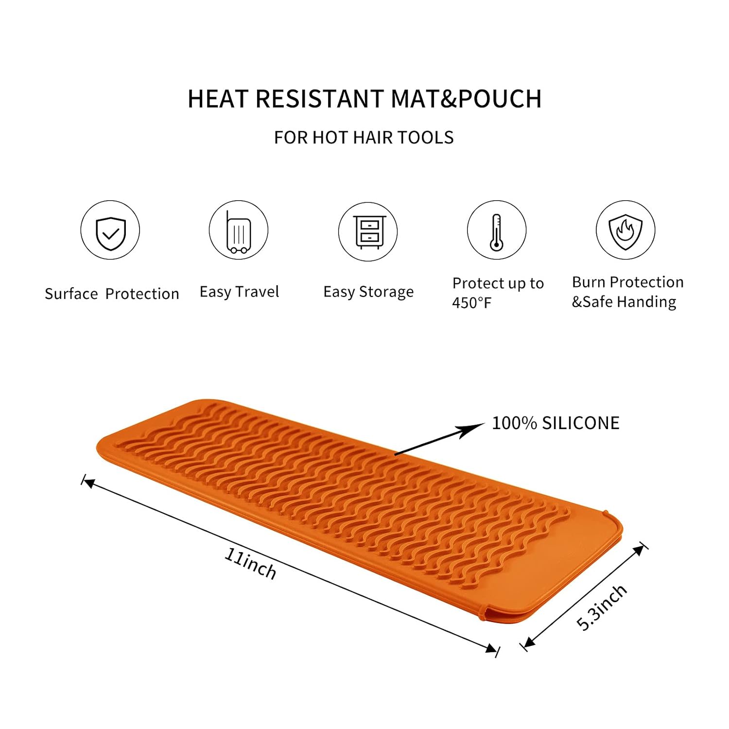 Alfombrilla de silicona resistente al calor para alisadora de pelo, plancha de prensado, rizador de pelo, varita para rizar, plancha plana, plancha