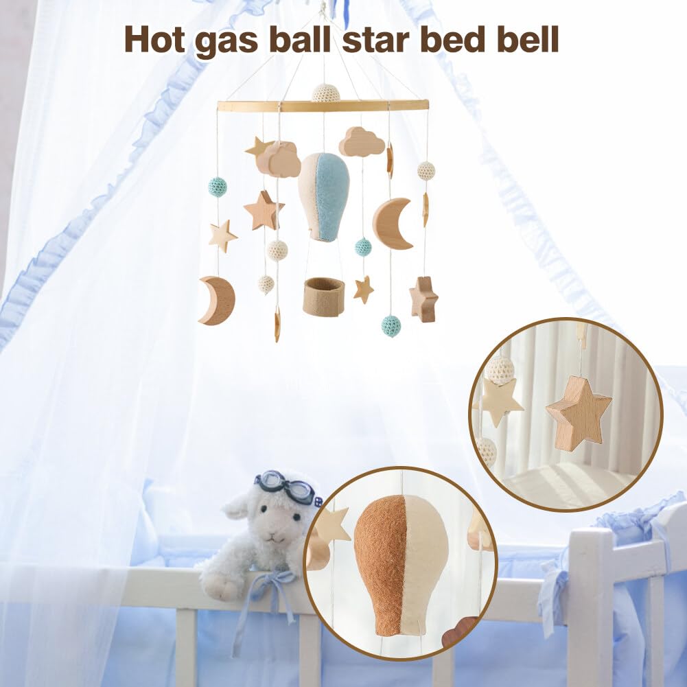 Móvil para cuna de bebé para niños y niñas  Campana de cama bohemia para guardería  Juguetes tejidos de ganchillo con globos de aire caliente