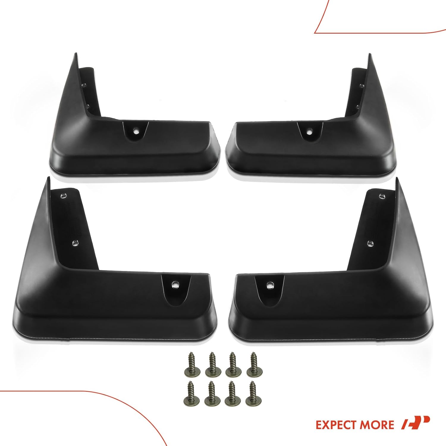 A-Premium Juego de 4 guardabarros con accesorios de hardware compatibles con Lexus ES350, ES300h, (solo base), 2013-2018, sedán, delantero y trasero