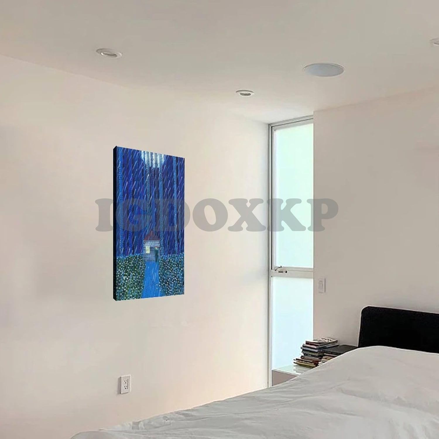 MAXCBD Matthew Wong – Póster de pintura de la casa azul, decoración de pared, imagen impresa, sala de estar, dormitorio, póster estilo marco de 12 x