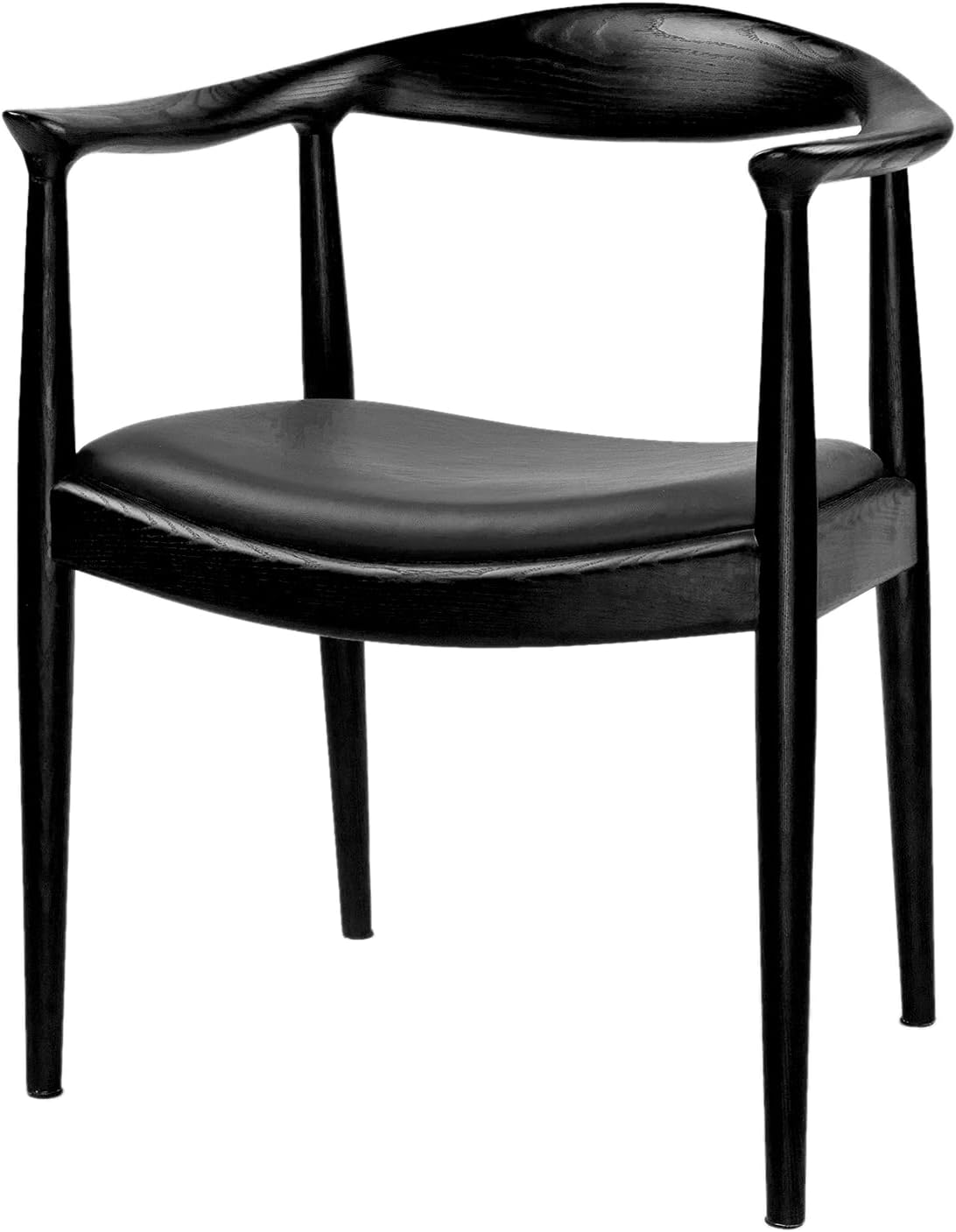 Tomile Silla de comedor tapizada Kennedy, sillas de cocina y comedor modernas de mediados de siglo con asiento acolchado de piel sintética, codo