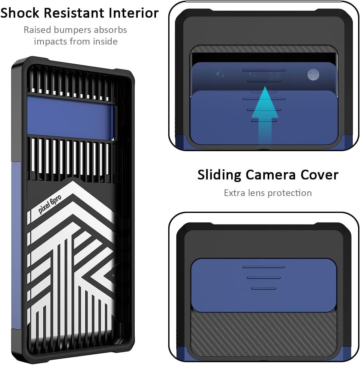 Nvollnoe Funda para Google Pixel 6 Pro con cubierta deslizante para cámara protectora resistente Pixel 6 Pro con tarjetero Funda magnética con