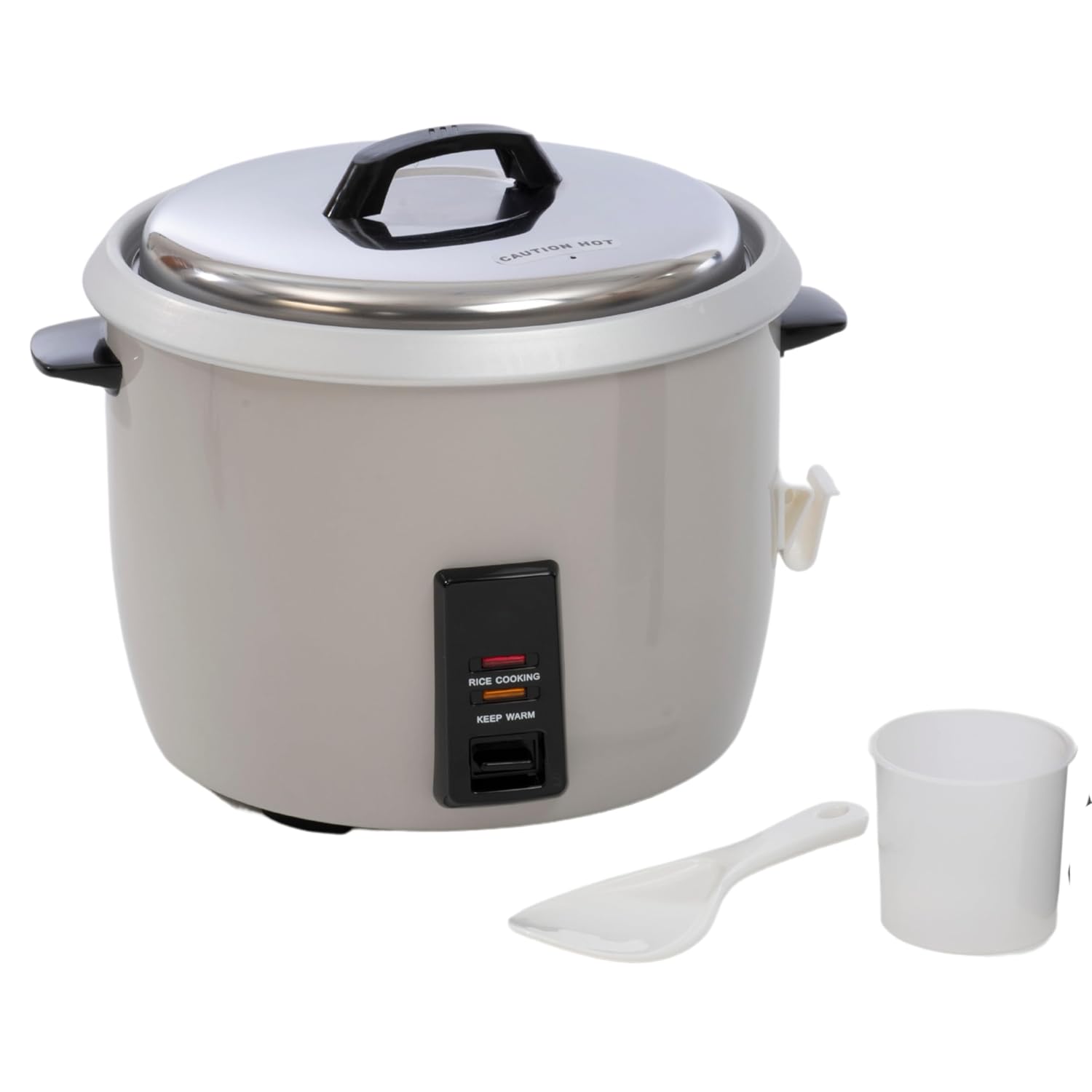 RC-E30 – Arrocera económica de alta resistencia, capacidad para 30 tazas, tenedor de plástico de gran tamaño, blanco, 13 pulgadas de alto x 20