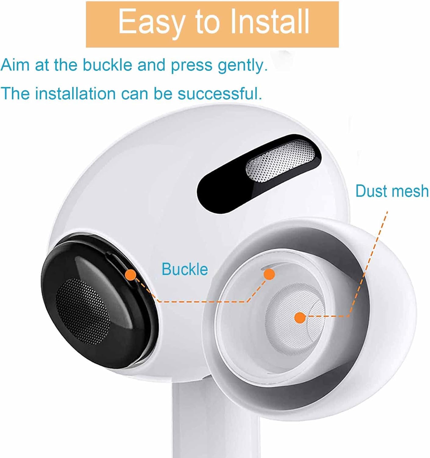 12 pares de almohadillas de repuesto para Airpods Pro y Airpods Pro 2nd, caben en la funda de carga (12)