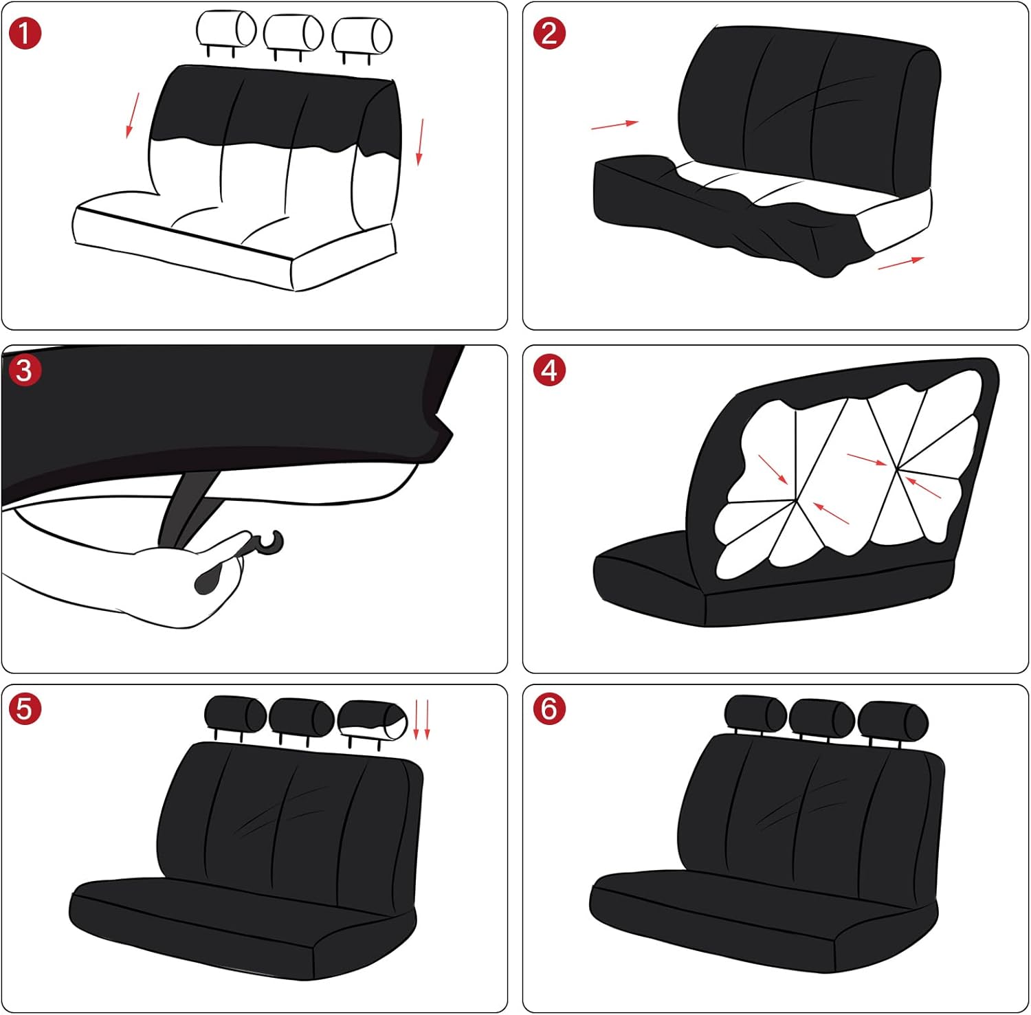 Juego completo de 15 fundas de asiento de automóvil de tela de terciopelo brillante, accesorios de automóvil negros para mujeres, funda de volante