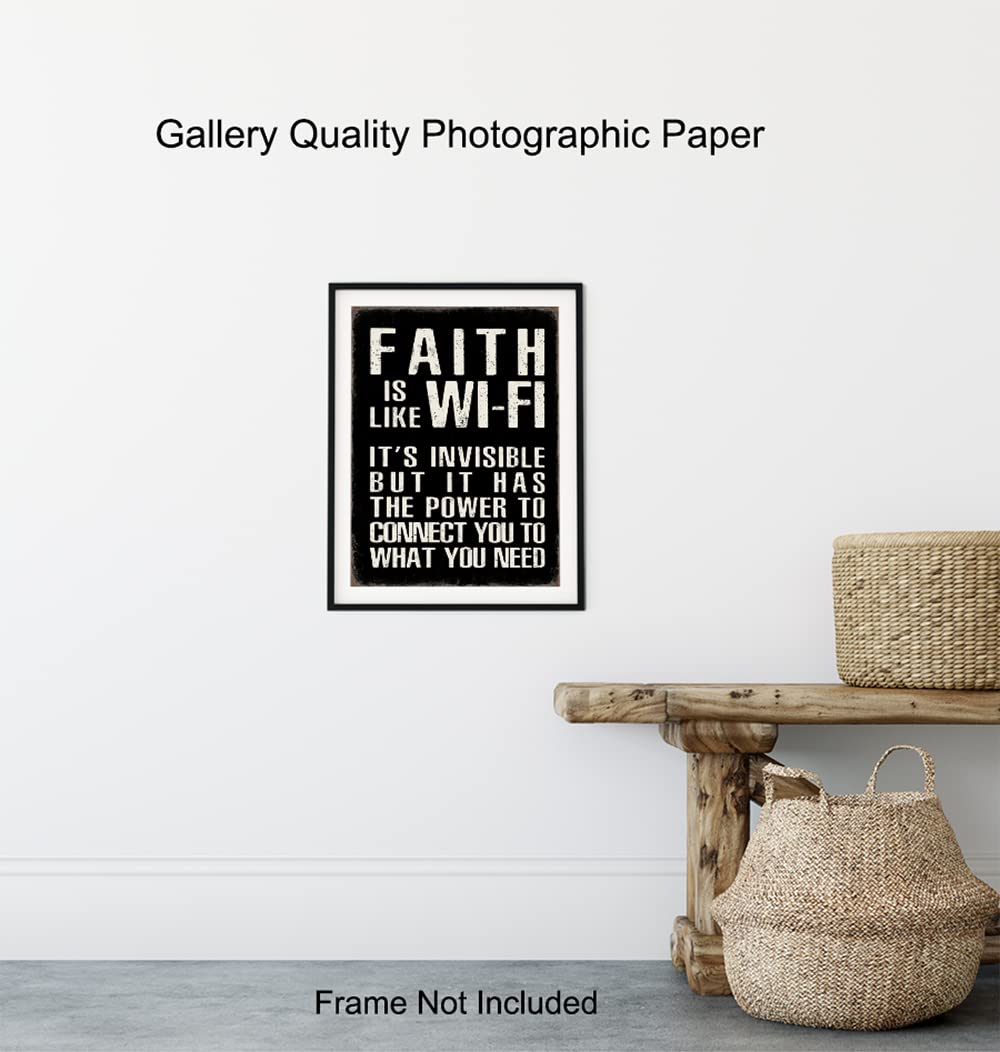 Religious Home Decor LARGE 11×14 – Inspiration Bible Verse Artwork – Religious Wall Decor for Men – Motivation Quotes – positive affirmation – Faith