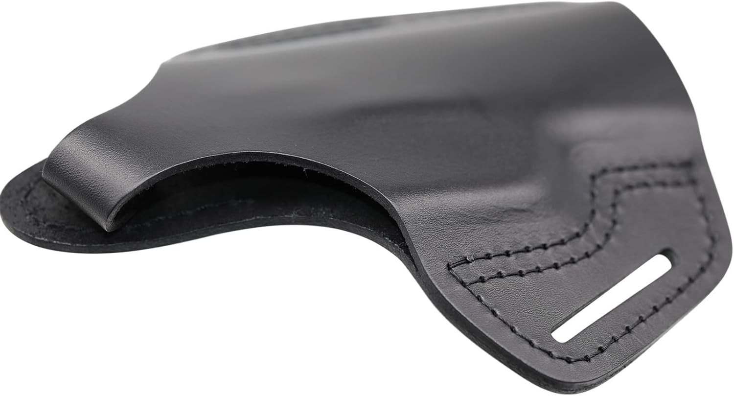 Funda de cuero con 2 ranuras OWB compatible con Glock 17 19 22 26 32 33  S&W M&P ShieldSpringfield XD y XDSPlus todas las pistolas de tamaño similar