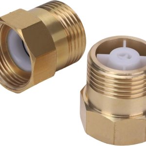 Tranq Válvula de retención de latón unidireccional sin retorno para jardín, 2 mangueras de agua G1 “hembra a G1” macho para prevención de reflujo de Tranq Válvula de retención de latón unidireccional sin retorno para jardín, 2 mangueras de agua G1 “hembra a G1” macho para prevención de reflujo de