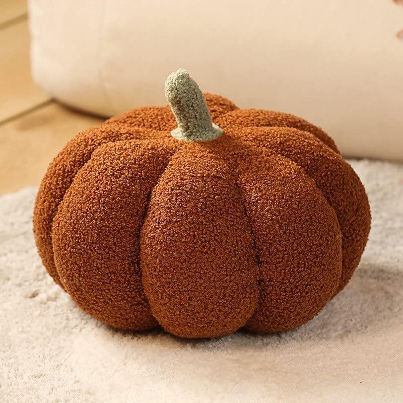 DRTRU Almohada de calabaza, cojín de calabaza 3D de Halloween, juguete de felpa suave de calabaza para decoración de muebles, Acción de Gracias,