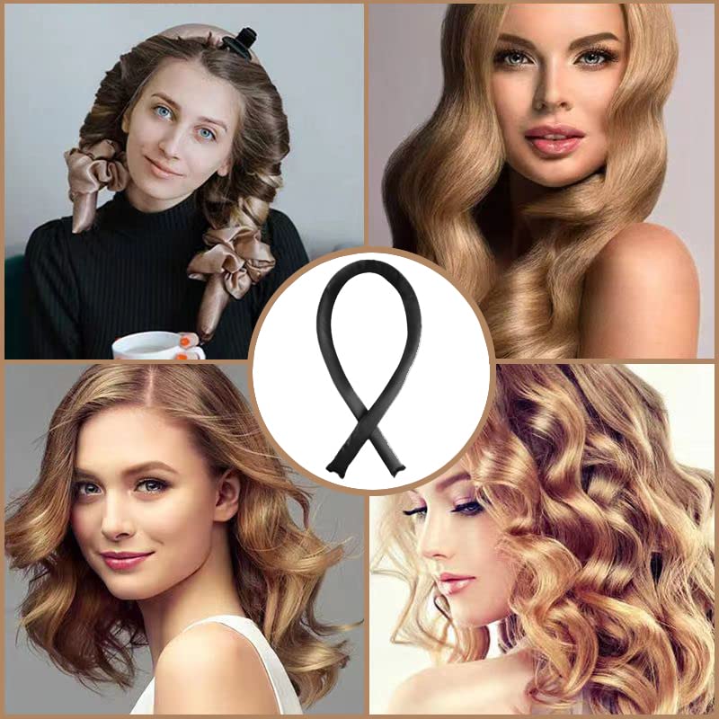 Rizador de pelo sin calor, diadema sin calor, juego de 8 para dormir en rizos con pinzas para el cabello, rizadores de pelo para mujeres,
