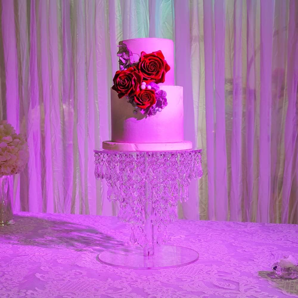 Juego de soportes acrílicos de cristal para tartas para mesa, centro de mesa de boda, torre (11.8 pulgadas, acrílico)