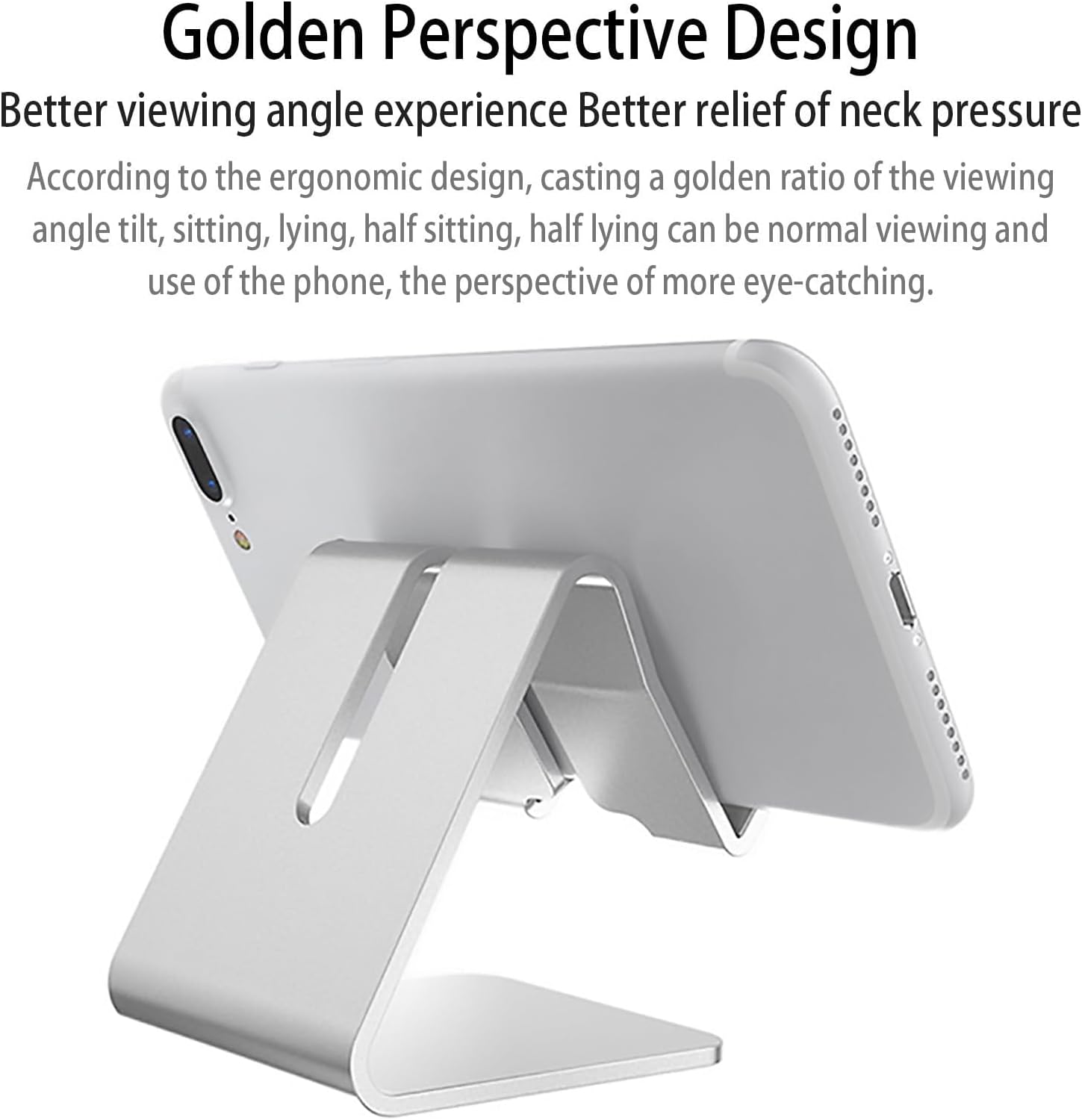 Aluminum Alloy Cell Phone Stand, Cradle, Holder, Aluminum Desktop Stand Compatible with Switch, iPad Air Mini Pro, Phone 13 Pro 12 Mini 11 XS, All
