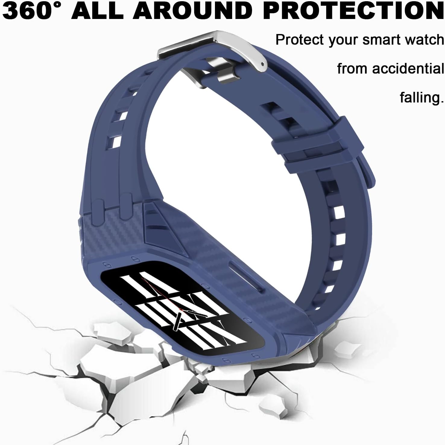 Correa para Apple Watch de 1.772 pulgadas con pulseras, funda protectora completa resistente y correa de muñeca suave para hombres y mujeres, bandas