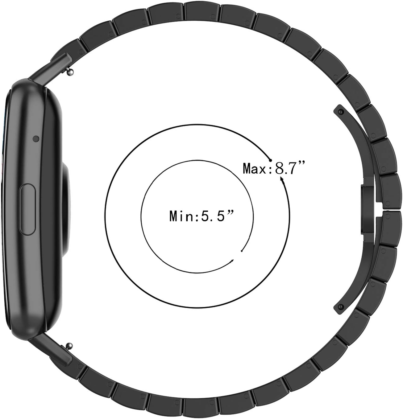BabyValley banda compatible con Huawei Watch Fit Band correa de acero inoxidable pulsera de metal con herramientas pulsera de repuesto para reloj
