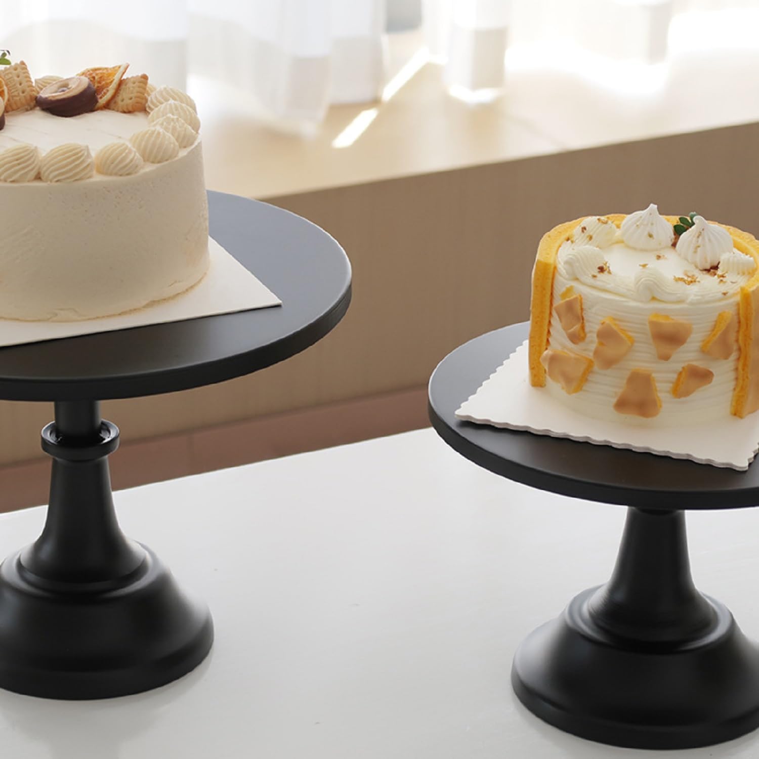Soporte de pastel negro Herramientas de pastel de boda Fondant Cake Display Accesorio para hornear fiesta