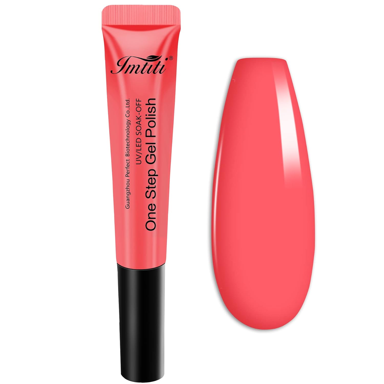 Imtiti Esmalte de uñas de gel neón, secado rápido, 3 en 1, esmalte de gel rojo rosa, esmalte de uñas neón semipermanente LED y UV, no necesita base