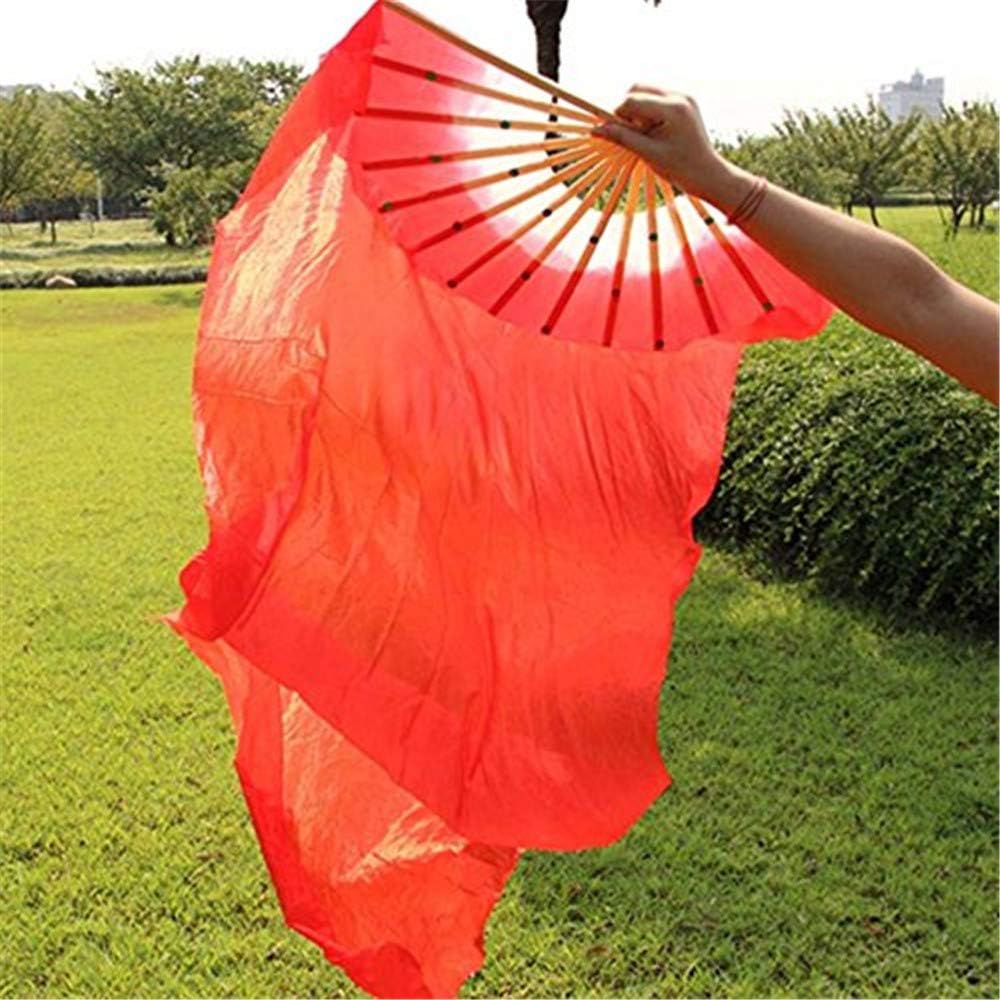 5.9 ft de seda artificial danza del vientre de bambú velos mujeres seda real danza del vientre vela vela danza nacional baile largo bambú ventilador