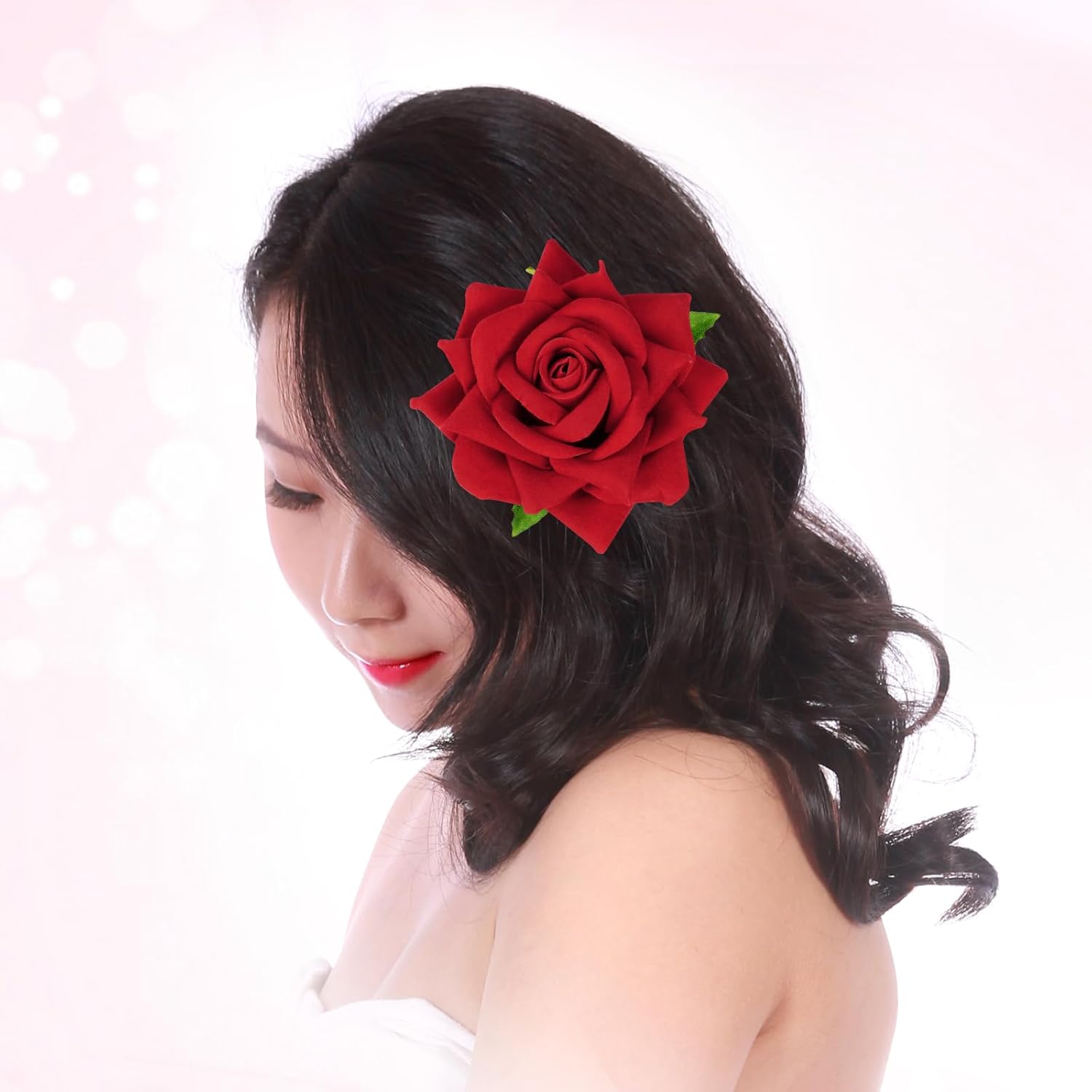 Topbuti 6 pinzas para el cabello con diseño de rosas y flores, accesorios para el cabello para mujeres, niñas, bailarinas de flamenco, mexicanas,