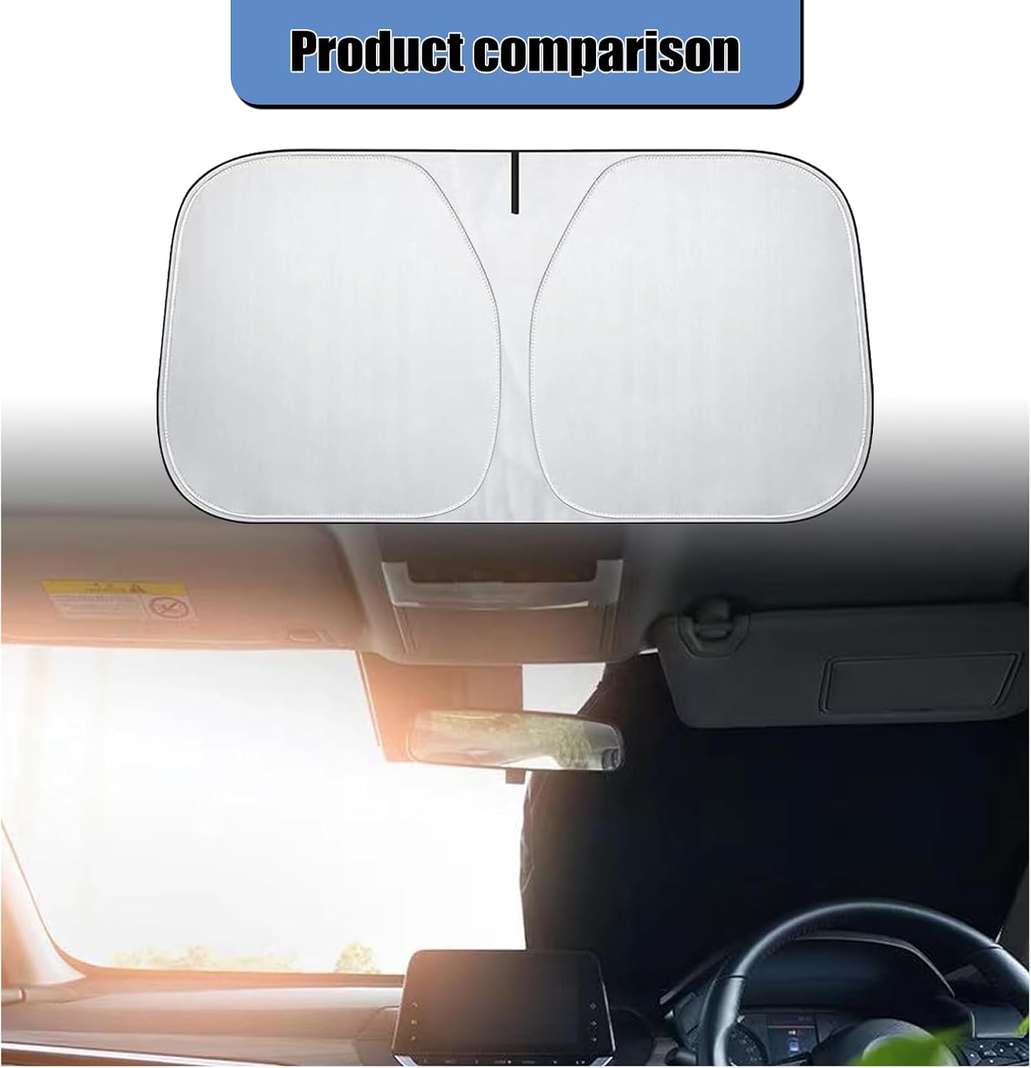 1 parasol para parabrisas de automóvil, 55.1 x 27.5 pulgadas, plegable de 0 pulgadas, cubierta aislante transmisora de luz, protección contra el