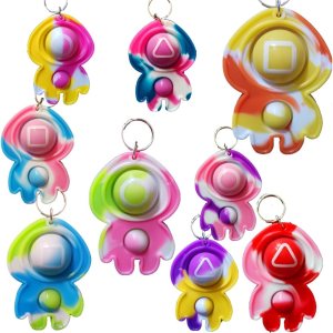 3 piezas de juguetes sensoriales con forma de tripulación para aliviar el estrés reventando burbujas que hacen un agradable sonido, rojo azul y 3 piezas de juguetes sensoriales con forma de tripulación para aliviar el estrés reventando burbujas que hacen un agradable sonido, rojo azul y