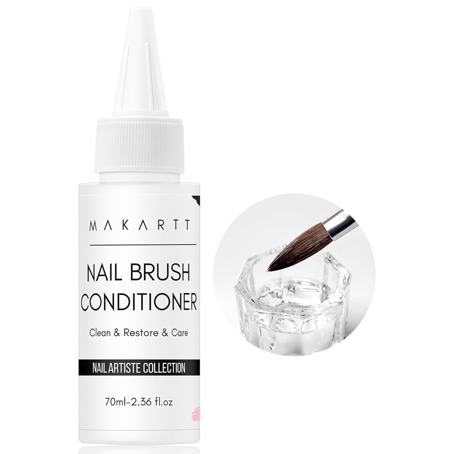 Makartt Cepillos para arte de uñas, acondicionador, limpiador, restaurador y cuidado de cerdas de cepillo, gel limpiador de pinceles acrílico
