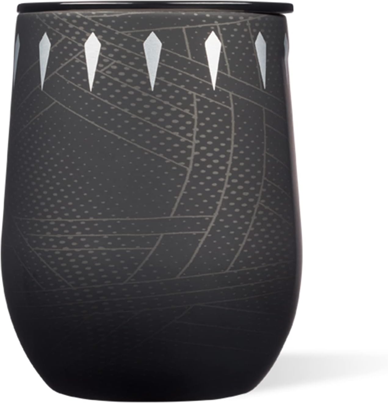 Corkcicle Marvel Black Panther – Vaso reutilizable con triple aislamiento, sin tallo, de 12 onzas, con tapa y parte inferior de silicona