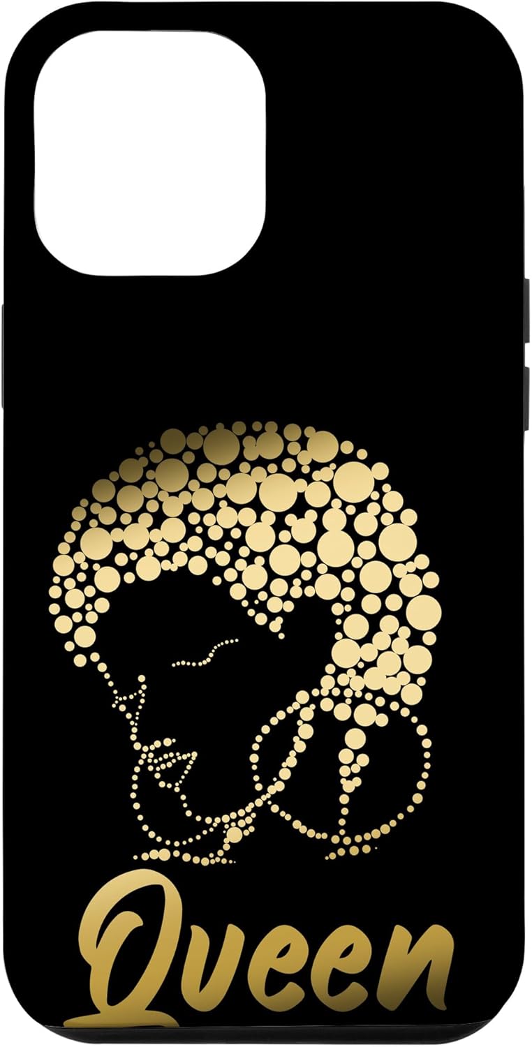 Funda de regalo africana para iPhone 13 Pro Max Queen Circle Art Girly Orgullo Negro