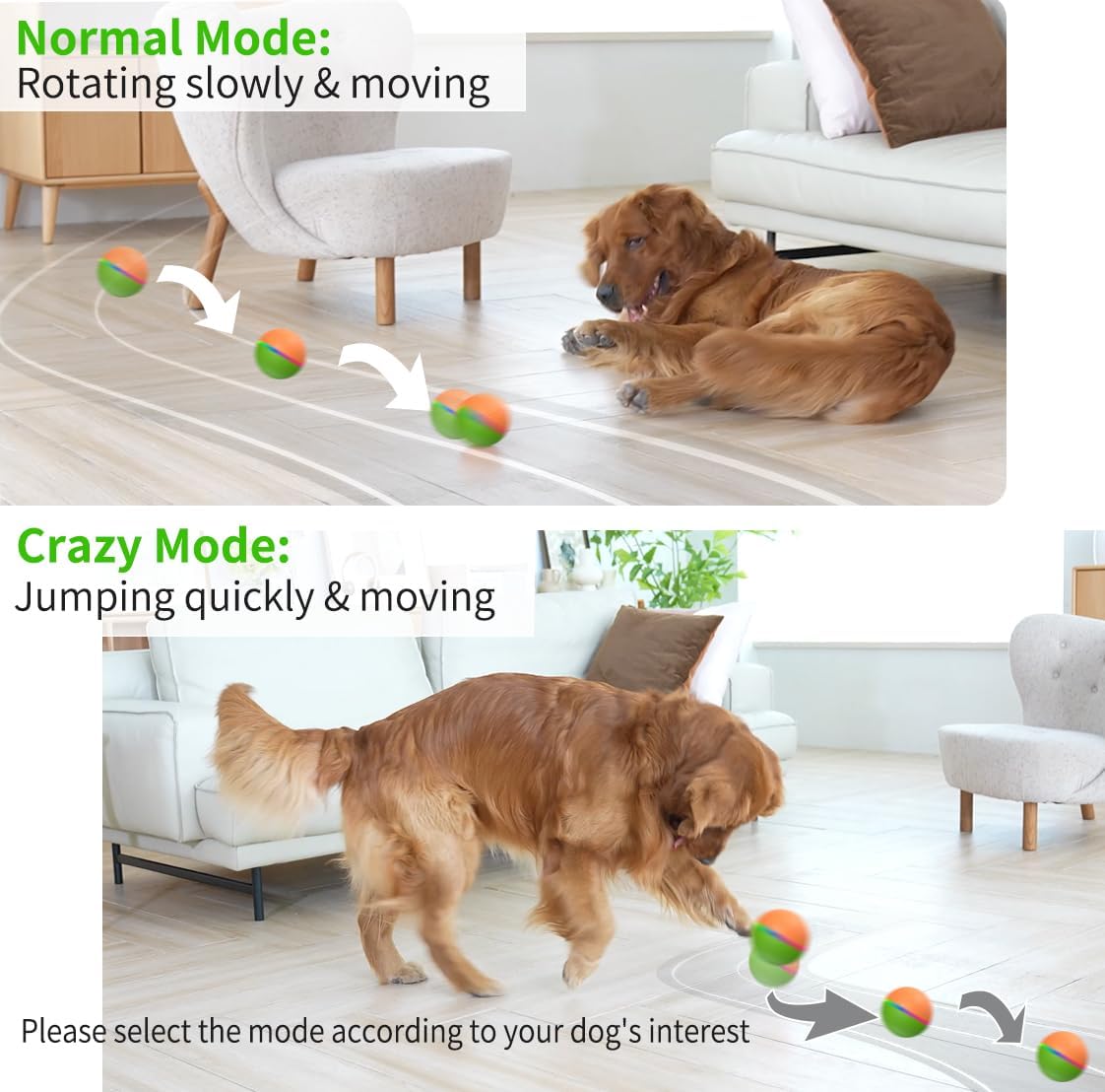 2023 – Pelota interactiva de juguete para perros con sensor de radar mejorado, bola de juguete inteligente para perros, bola rodante para perros