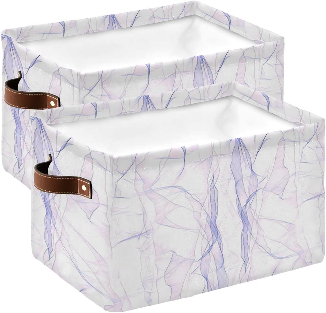 Abstract Marbling Large Storage Baskets Bins Modern Gradient Purple Pink Marble Collapsible Storage Box Laundry Organizer for Closet Shelf Nursery