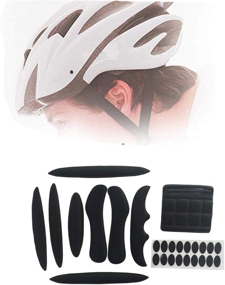 QXDAITI-12 – Juego de 2 almohadillas de espuma universales para casco de bicicleta, motocicleta, casco de ciclismo, negro, QXDAITI-12