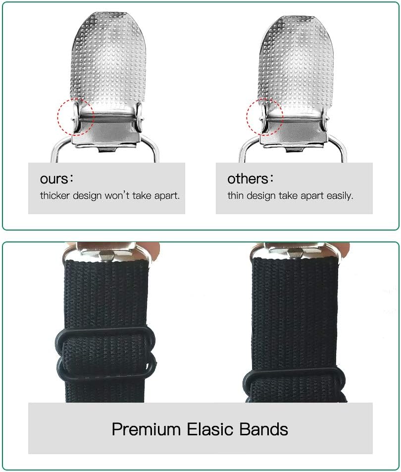 Clips ajustables para sábanas, correas de soporte y tirantes, agarre, se extienden de 21 a 80 pulgadas, bandas elásticas de estilo largo, traje