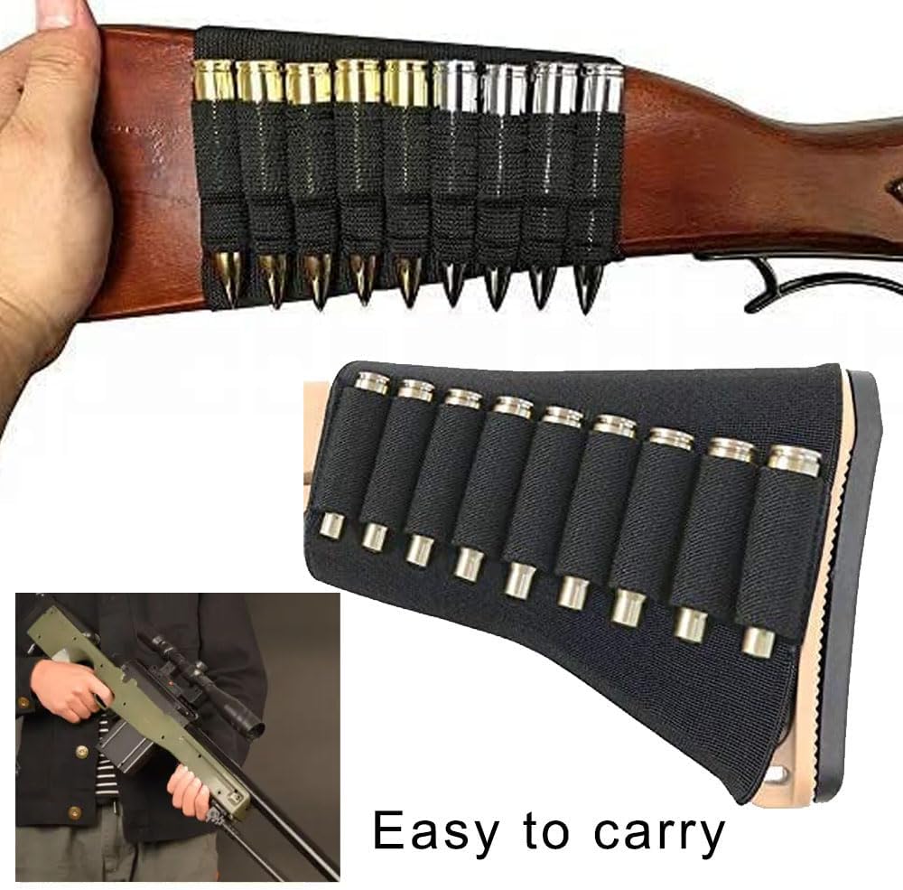 9 rondas de escopeta de carcasas de Buttstock resistente al desgaste Cartuchos tácticos resistente para munición portador de bolsa de munición