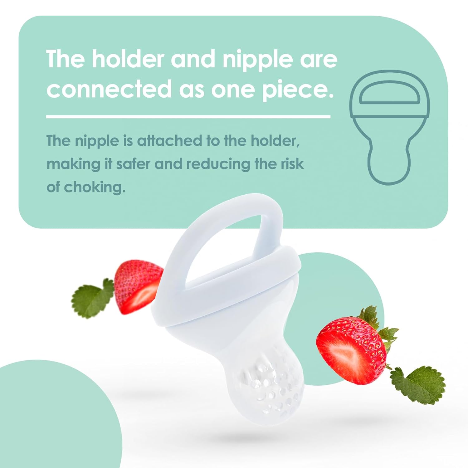 Nümi – Comedero para chupones para bebé, herramienta de dentición segura y conveniente para dispensar alimentos, mordedera de silicona sin BPA con