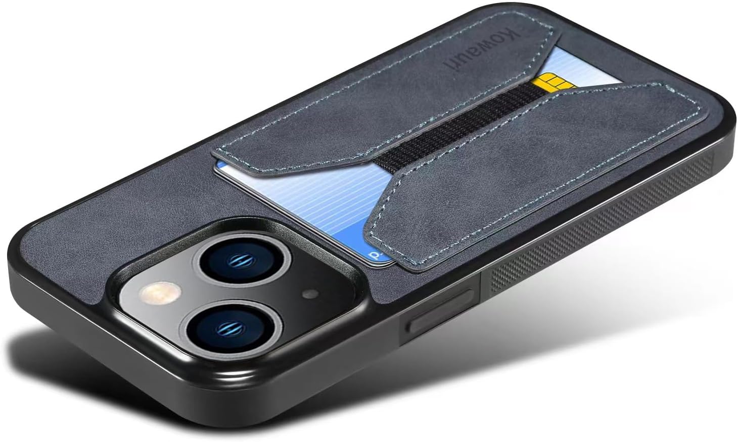 Kowauri Funda para iPhone 15 Plus, piel sintética, con ranura para tarjeta de crédito, funda protectora ultra delgada para iPhone 15 Plus (6.7