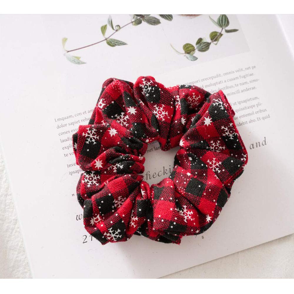 6 coleteros de Navidad para coleteros para el cabello, bandas elásticas para el cabello, bandas para el cabello, de tela de copo de nieve de
