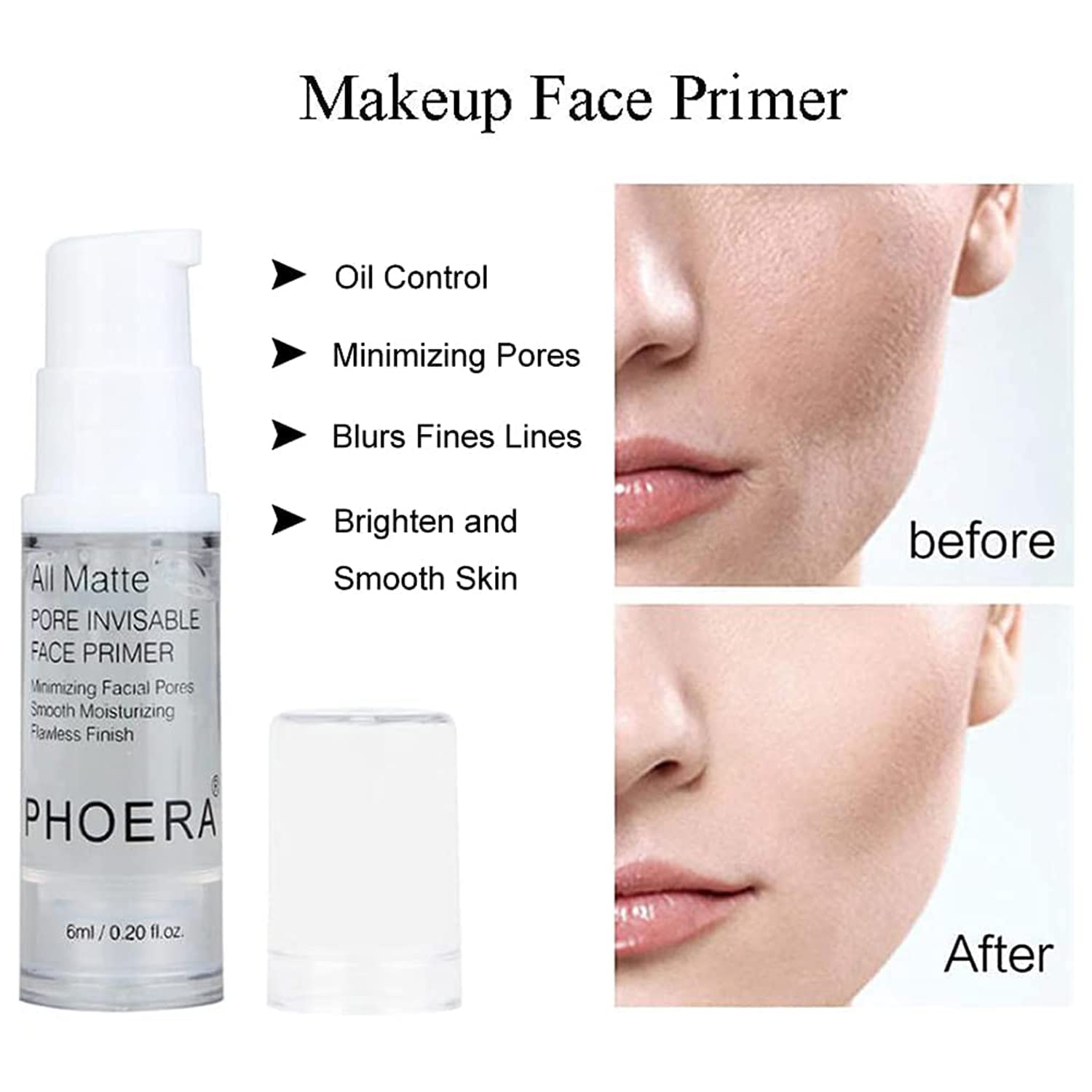PHOERA – Base de maquillaje de cobertura completa, base PHOERA, juego de maquillaje PHOERA, brochas de maquillaje Kabuki de parte superior plana,