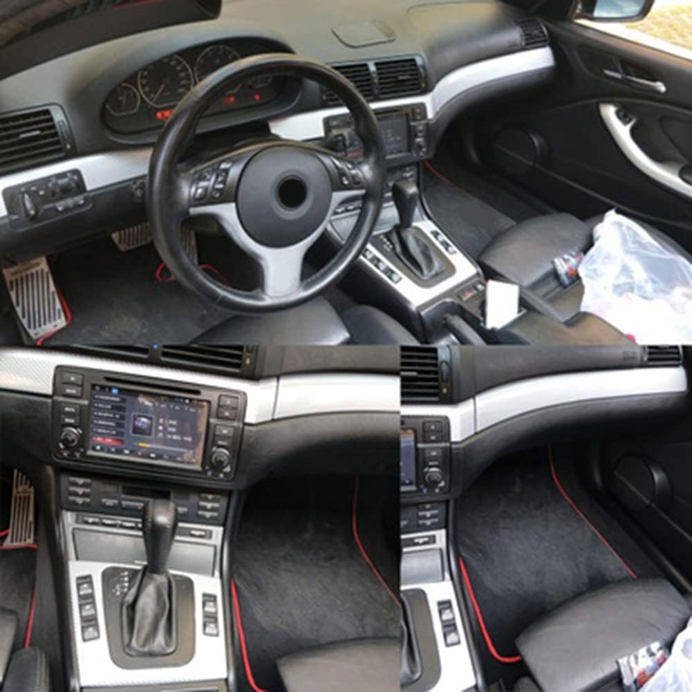 Cubierta de botón de volante de fibra de carbono 5D, cubierta interior del volante, decoración interior, accesorio de automóvil para BMW Serie 3 E46