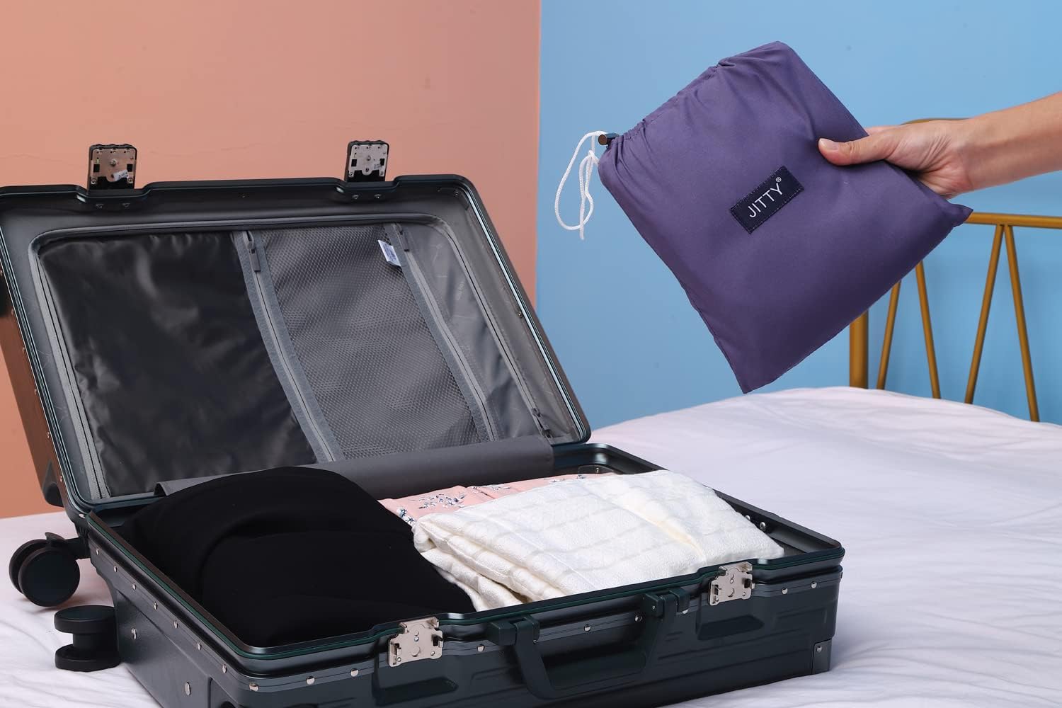 JITTY Sábana de viaje para bolsa de dormir para negocios, camping, mochileros, senderismo, escalada de montaña, hogar, hostales, tren, 83 x 45