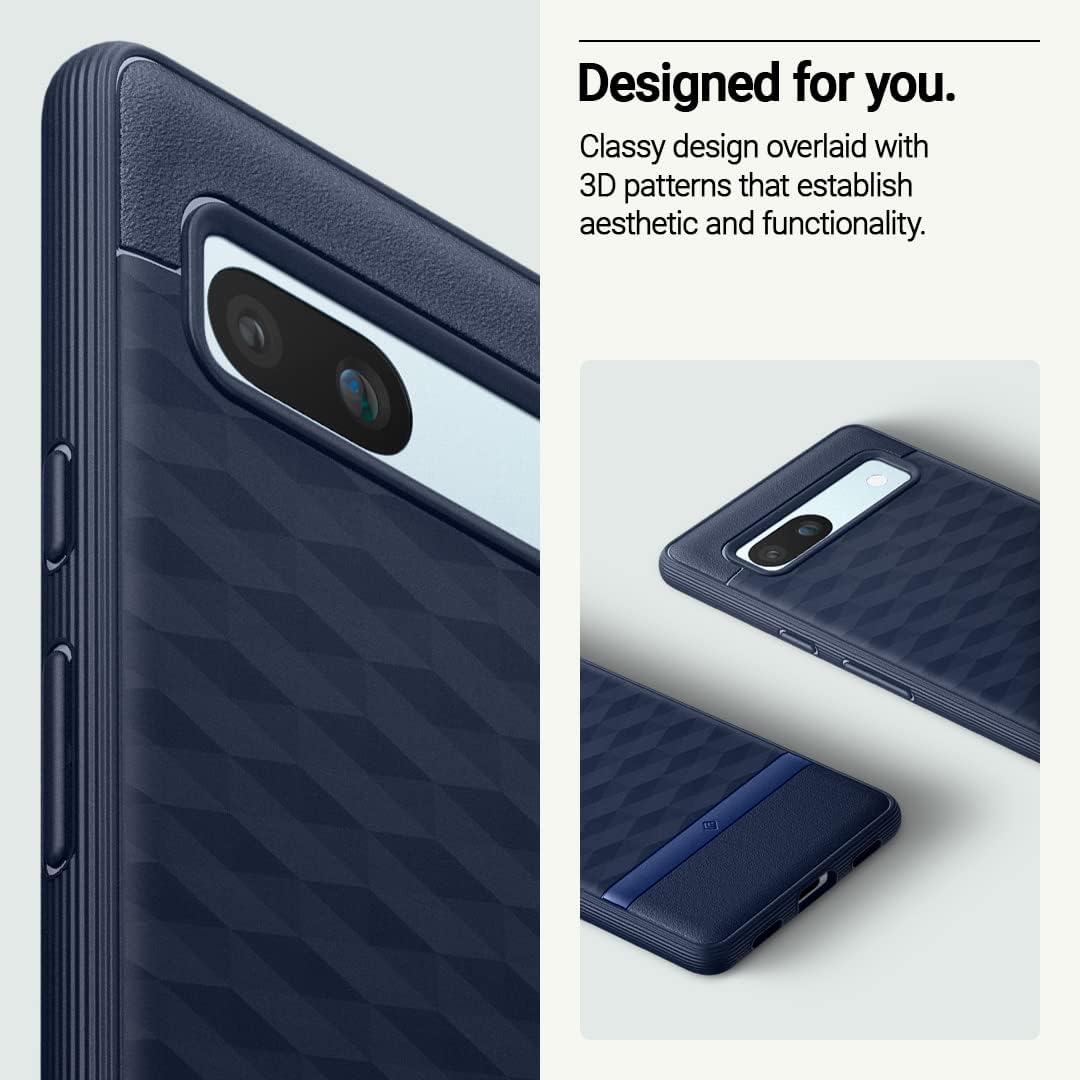 Caseology Parallax – Funda 5G para Google Pixel 7a, probada en caídas de grado militar, diseño ergonómico mejorado (2023), color azul medianoche