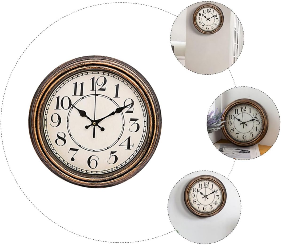 Wall Clock Retro Clock Quartz Clock Digital Clock Office Decor Clock for Office Rustic Decor Fashion Clock Candle Extinguisher Clip Reloj De Pared