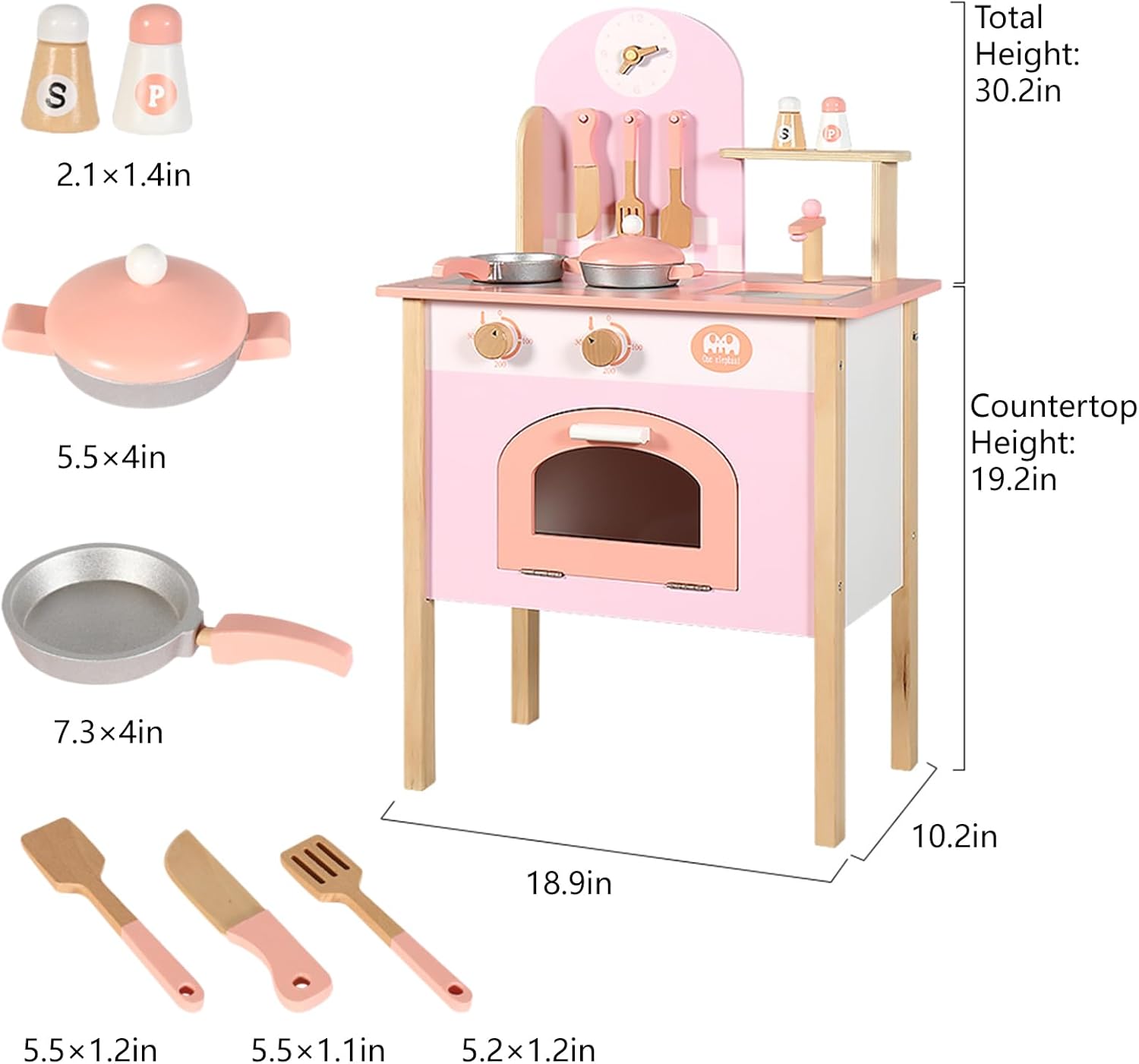 Juego de cocina para niños de 3 a 8 años, juego de cocina de madera para niños, juego de cocina de chef para niños pequeños, juguetes de cocina con