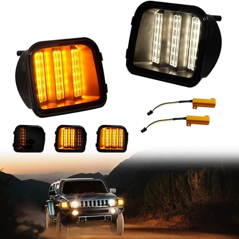 KENRTIR Para 2006 2007 2008 2009 2010 Hummer H3 H3T parachoques delantero esquina marcador lateral estacionamiento luces de señal de giro lente