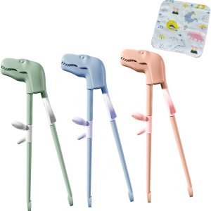 Palillos de entrenamiento de dinosaurios, pares de palillos para principiantes, palillos de entrenamiento para niños, palillos reutilizables para Palillos de entrenamiento de dinosaurios, pares de palillos para principiantes, palillos de entrenamiento para niños, palillos reutilizables para