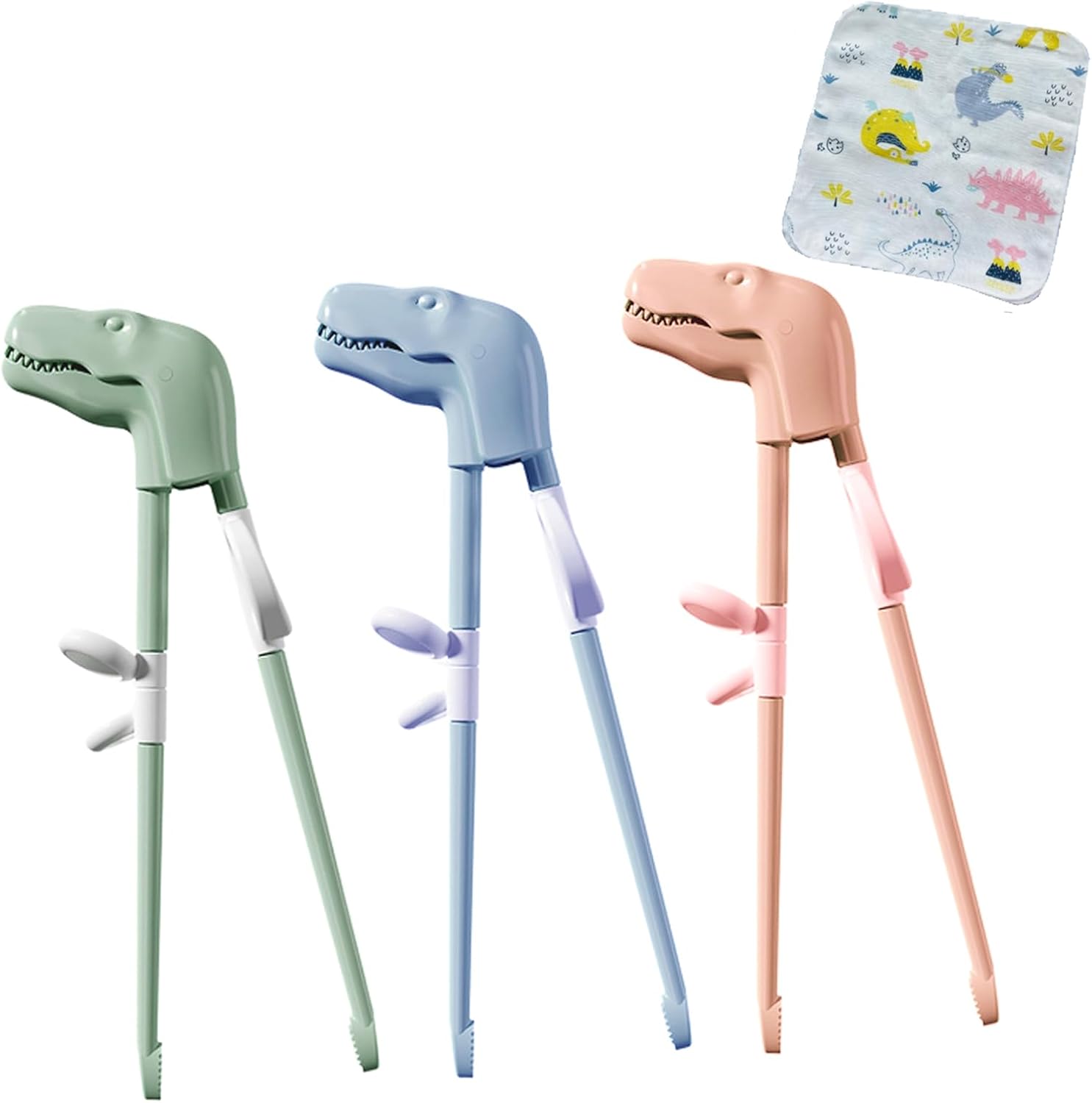 Palillos de entrenamiento de dinosaurios, pares de palillos para principiantes, palillos de entrenamiento para niños, palillos reutilizables para