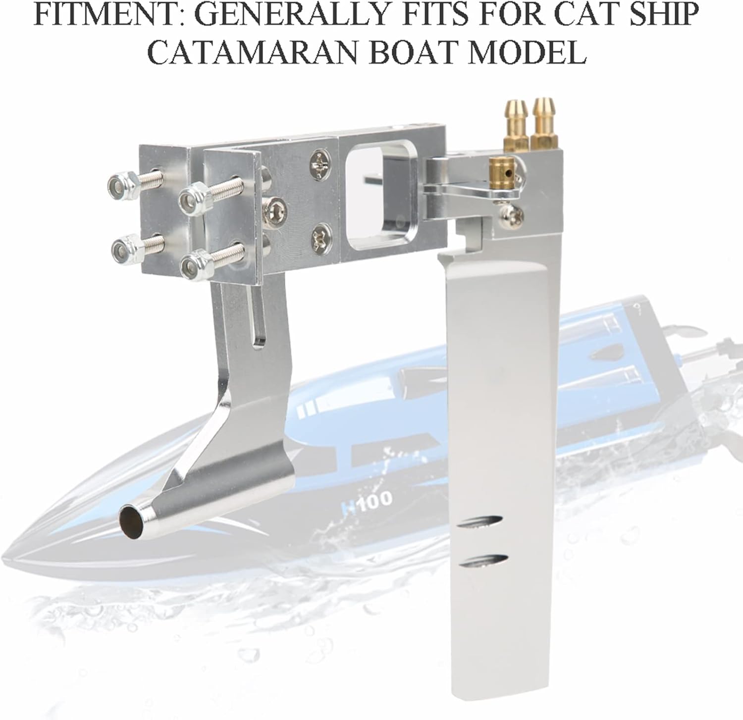 Timón de agua para barco RC, montaje integrado de timón de barco RC de 4.331 in resistente para sistema de eje de 0.2 pulgadas